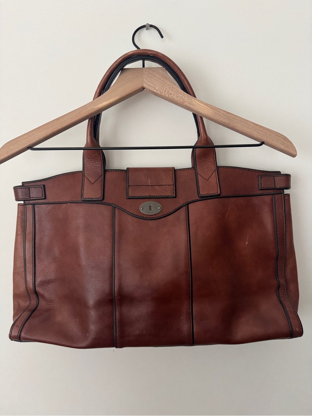 Fossil Long Live Vintage 1954 Leather Bag Purse - Picture 7 of 12
